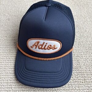 Adios Mighty Mighty Fine Patch Navy Snapback Corded Hat mesh